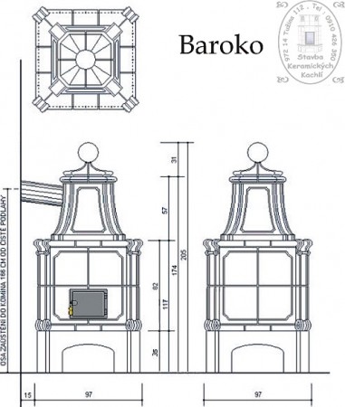 Kachľová pec "Baroko"
