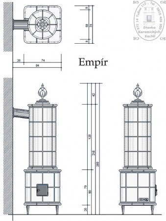 Kachľová pec "Empír"